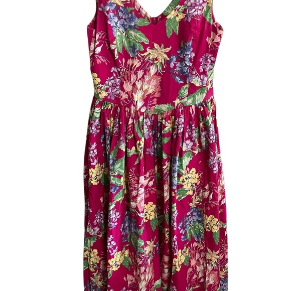 VTG 80’s Laura Ashley Maxi Pink Floral Cottagecore Prairie Dress W/Jacket Sz 14 - Picture 10 of 12